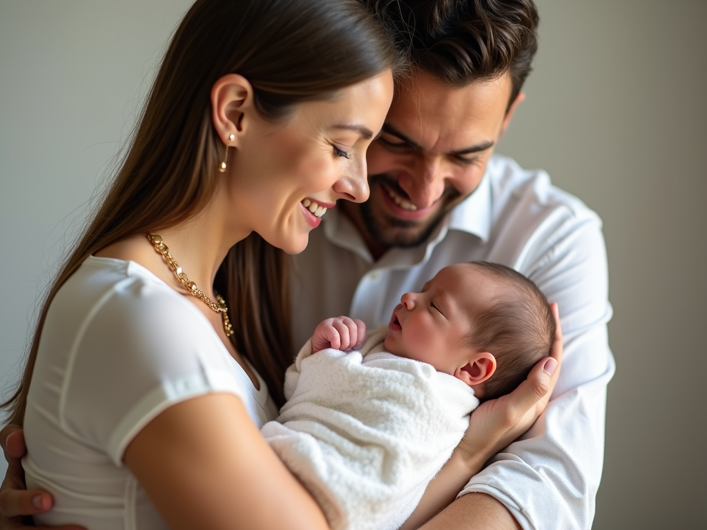 Couple with newborn baby