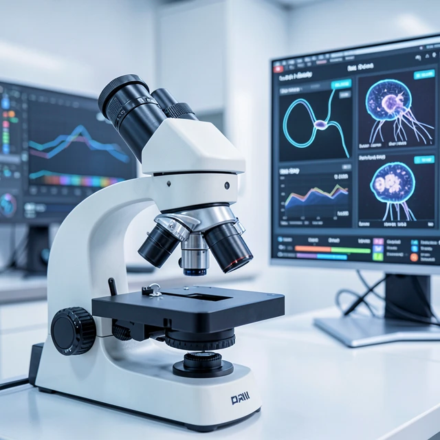 AI technology assessing sperm quality in fertility lab