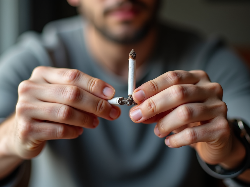 A man quitting smoking to boost fertility