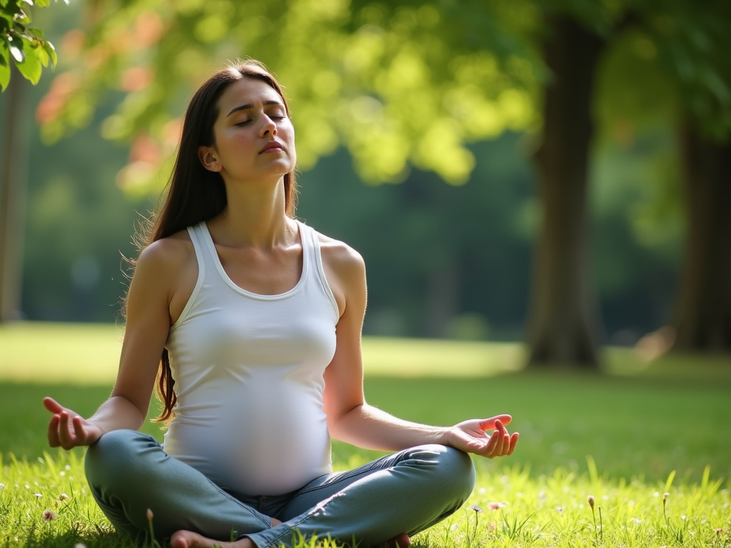 Person managing IVF stress outdoors
