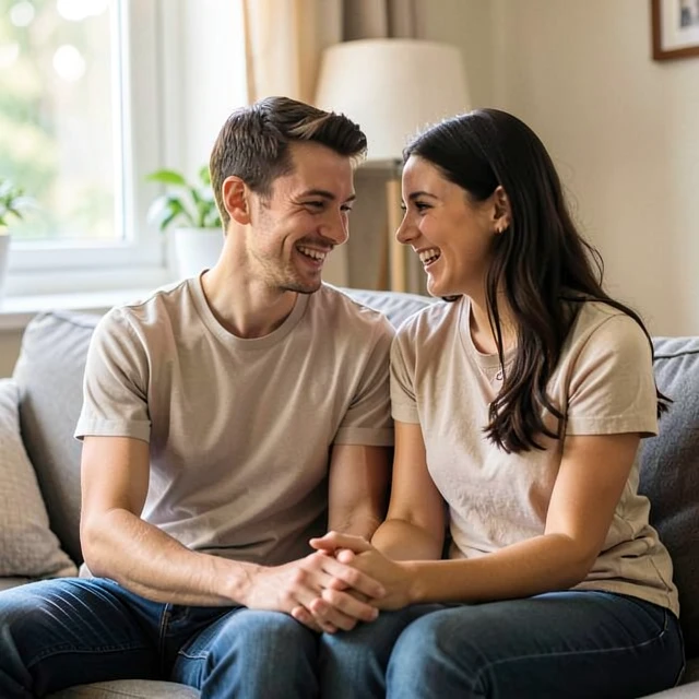 Couple sharing a hopeful moment after facing unexplained infertility