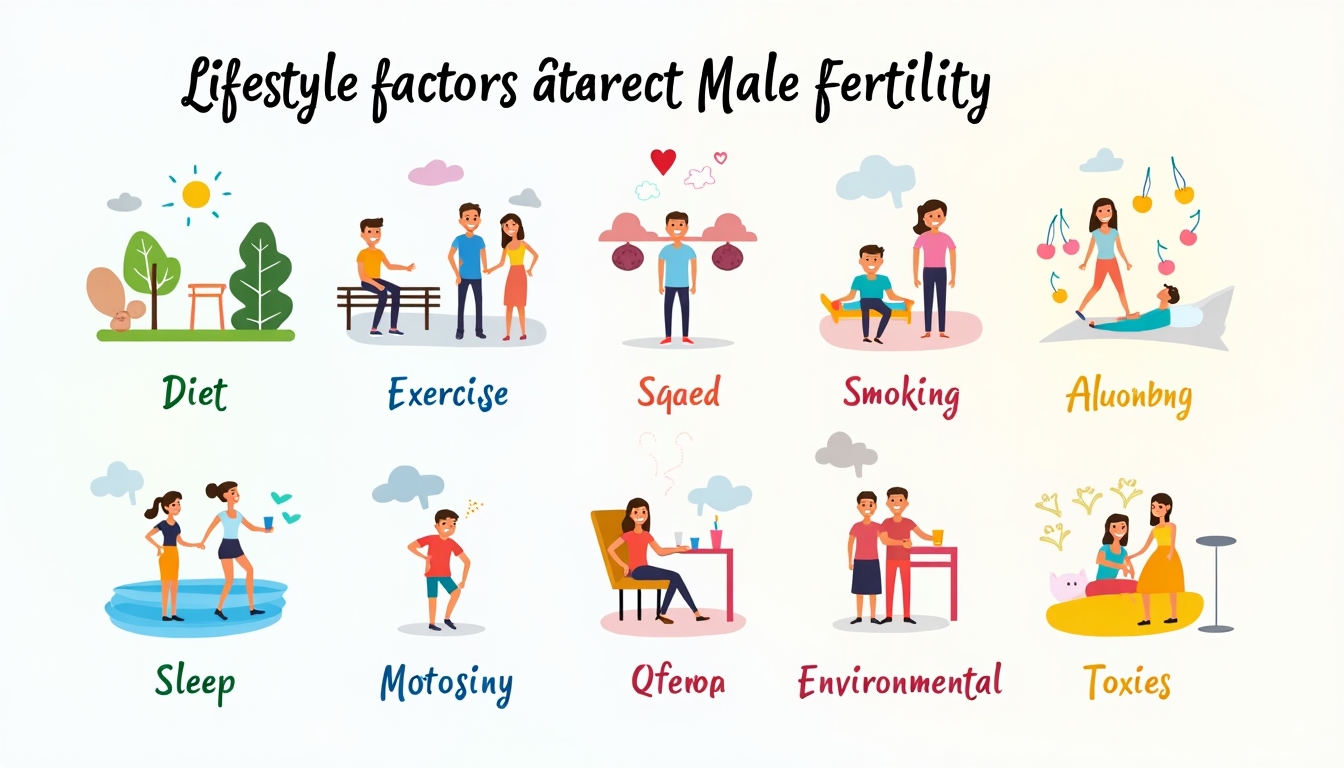 A chart displaying factors contributing to male infertility