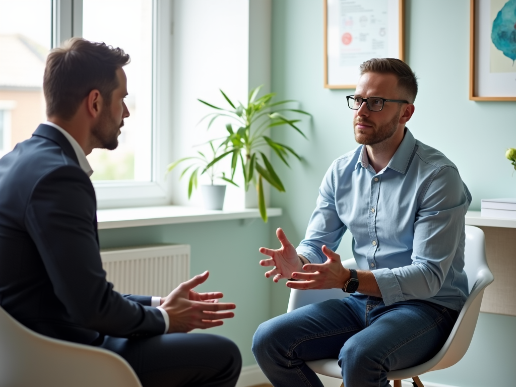 Man discussing fertility preservation with a doctor