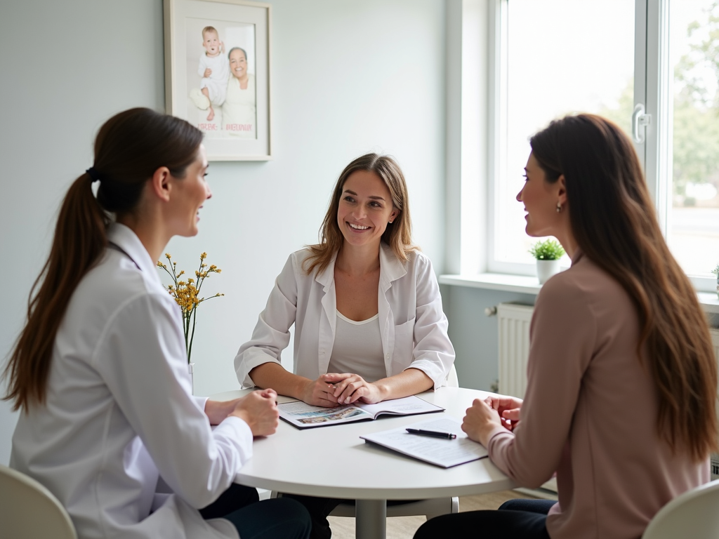 Couple consulting with fertility specialist
