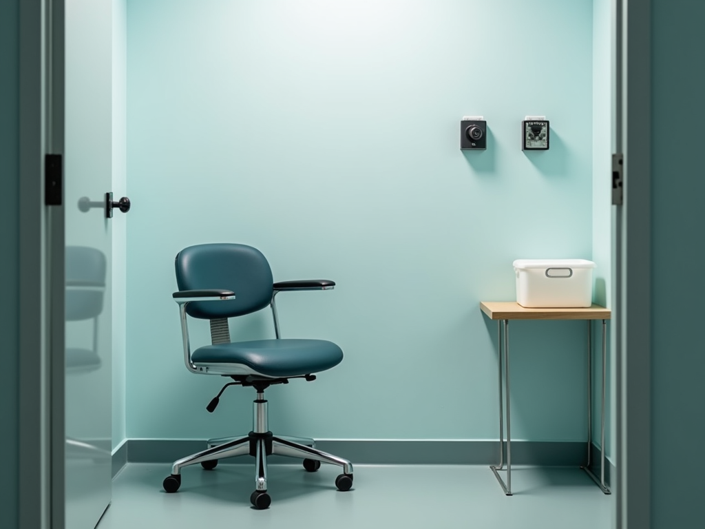 Clinic room for semen sample collection