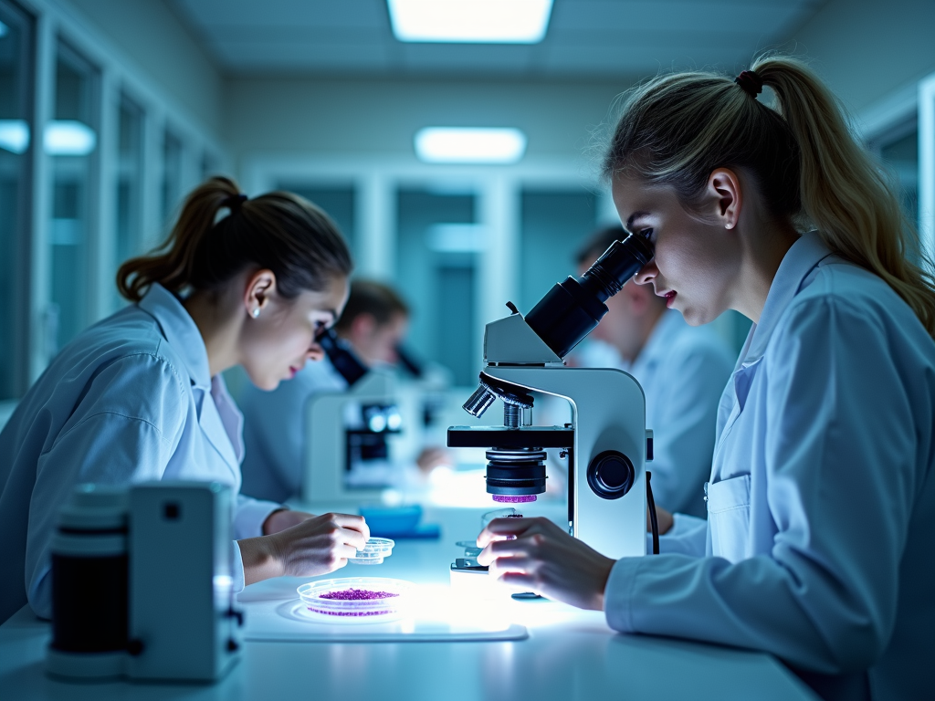 Fertility clinic lab with embryologists