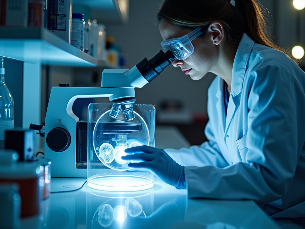 Scientist working on innovative reproductive technologies.