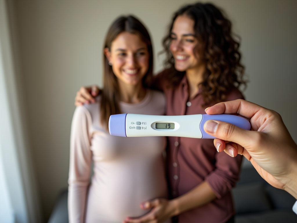 Couple with positive pregnancy test