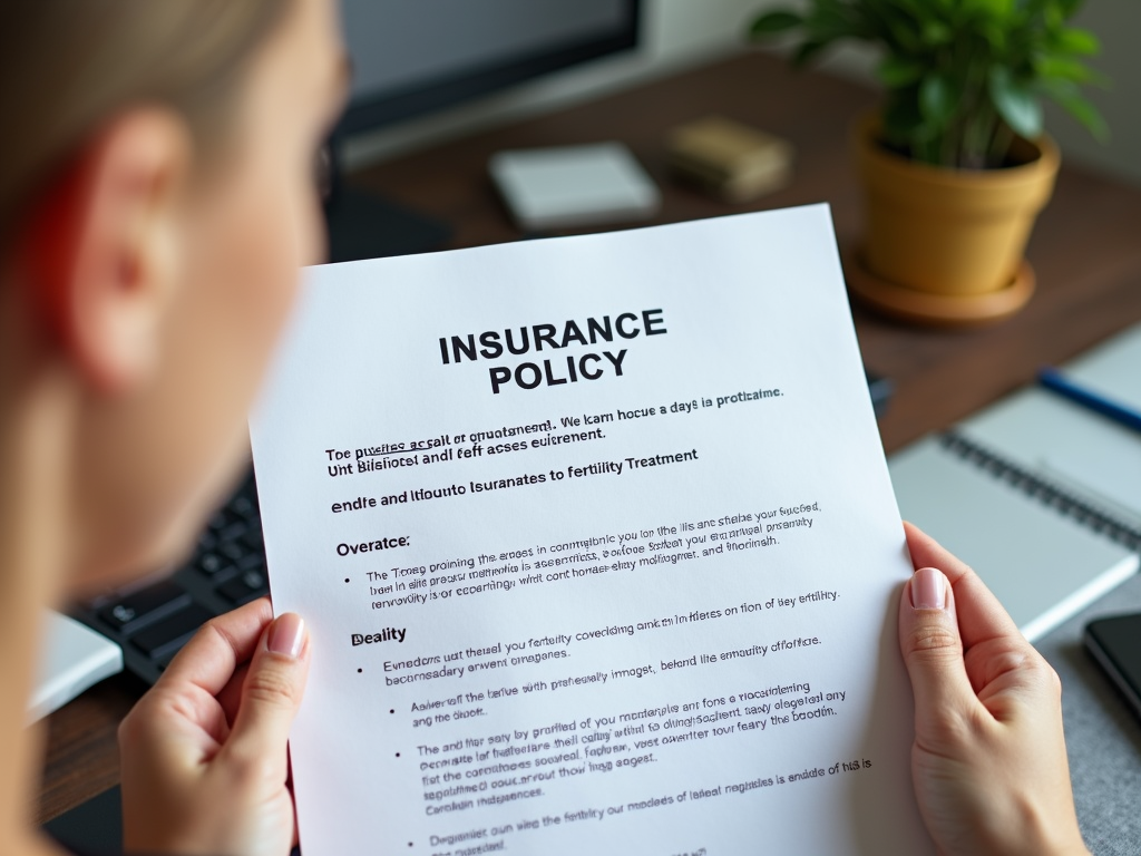 Reviewing insurance policy for fertility coverage