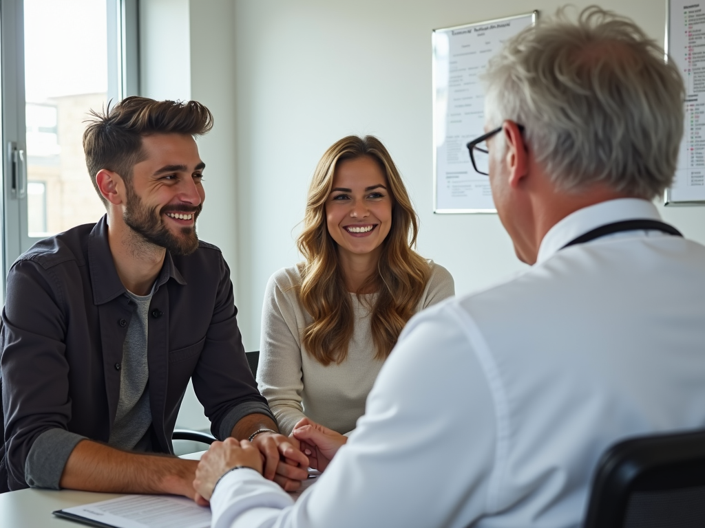 Couple meeting with a fertility specialist