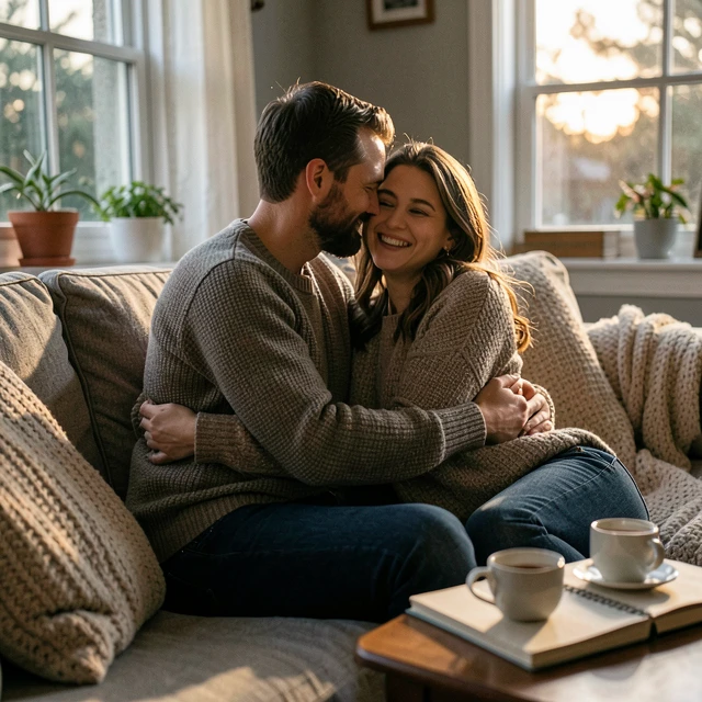 Couple supporting each other emotionally during fertility treatment
