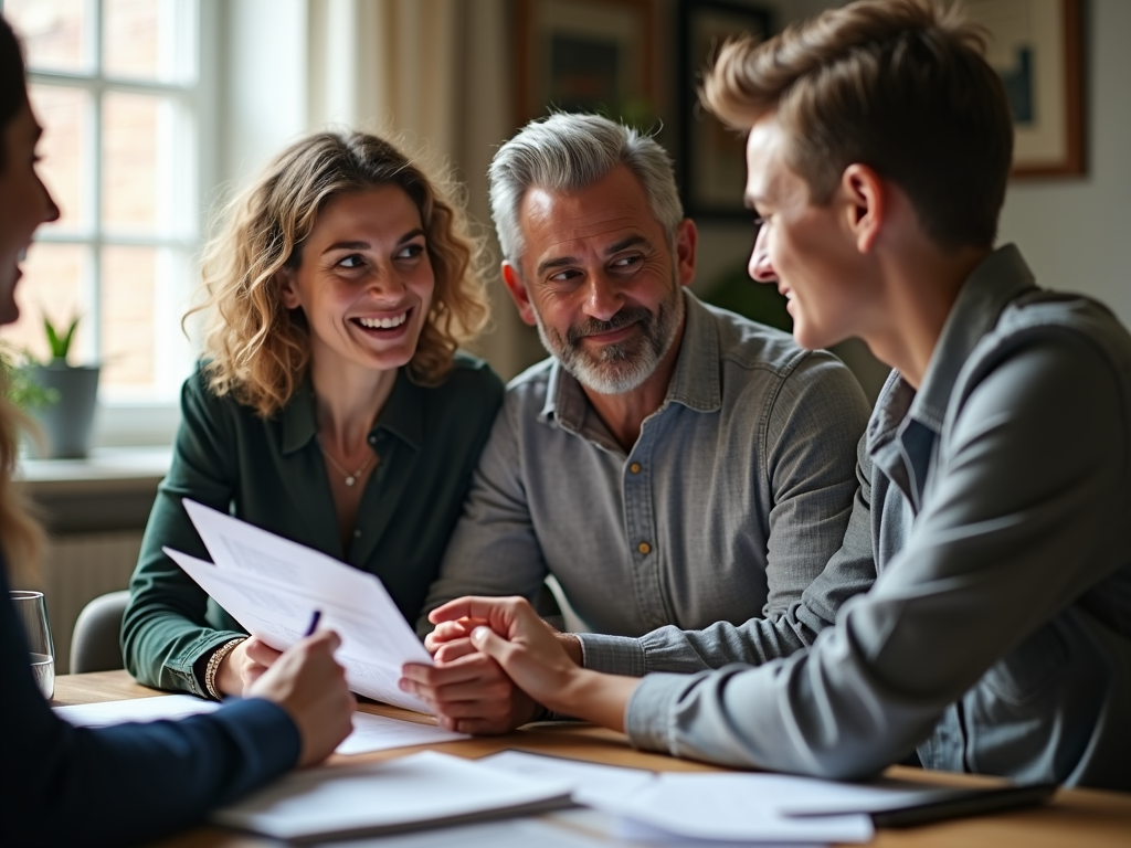 Couple meeting with an insurance expert