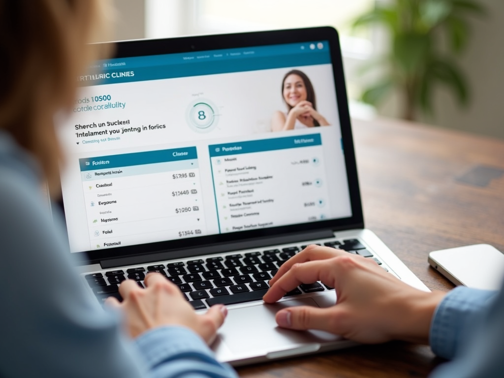 Researching fertility clinic costs online.