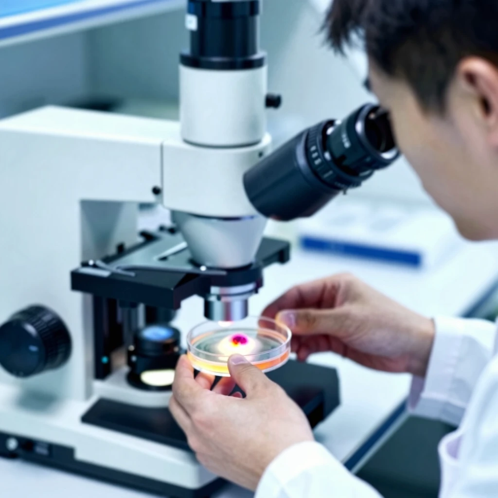 IVF lab technician working with embryos