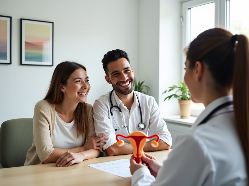 Couple meeting with fertility doctor