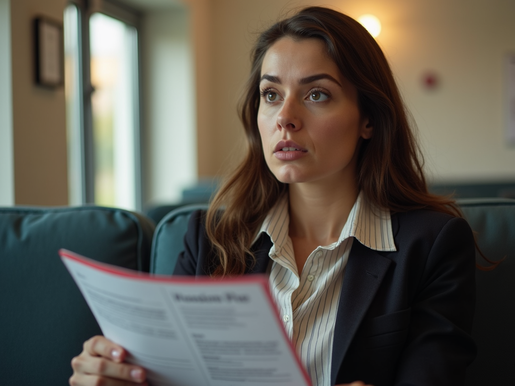 Woman in fertility clinic waiting room