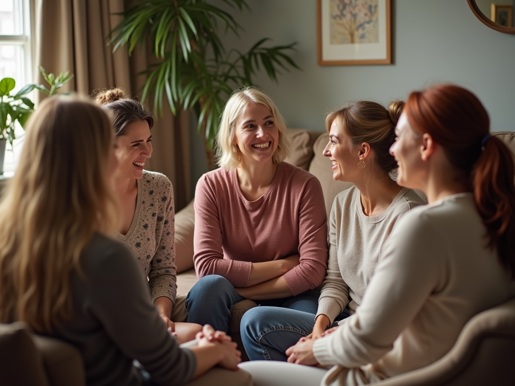 Support group meeting for women facing infertility