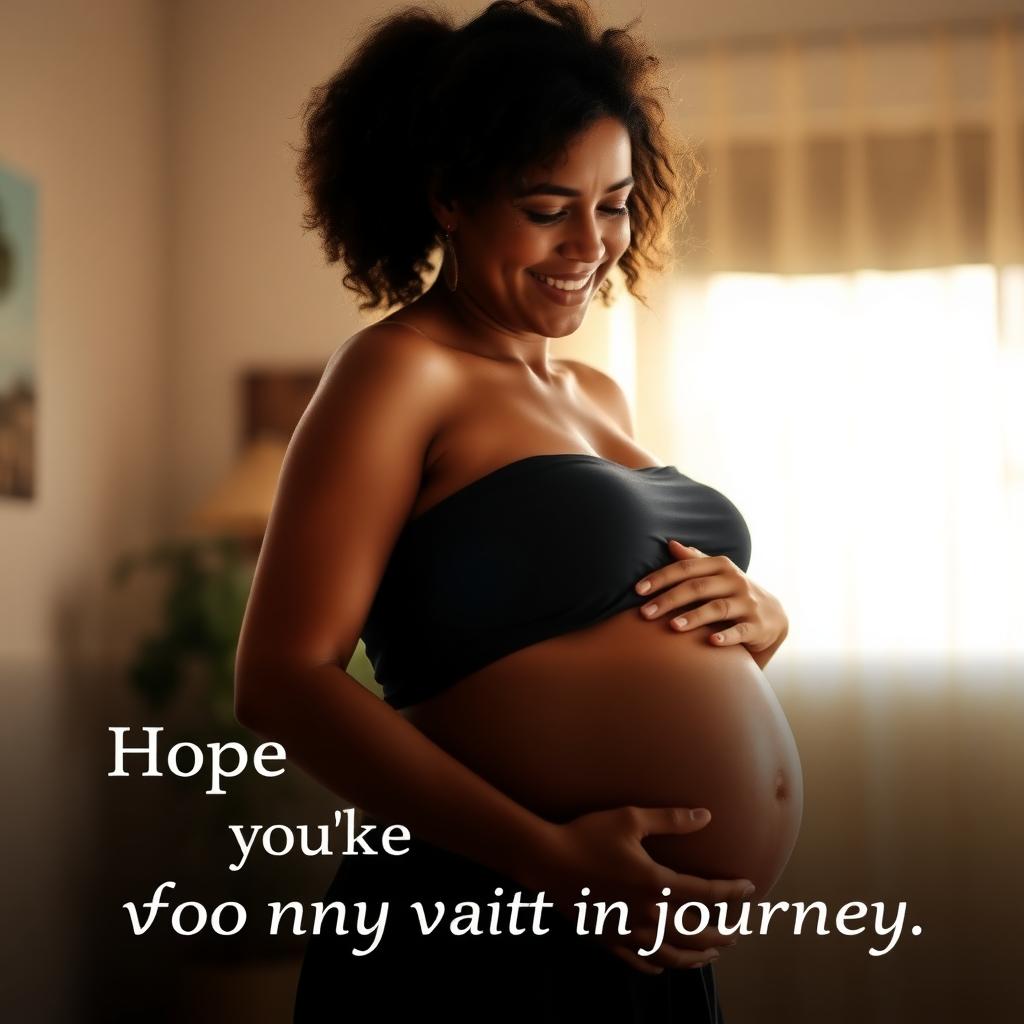 Pregnant woman after donor egg IVF, symbolizing hope and success.