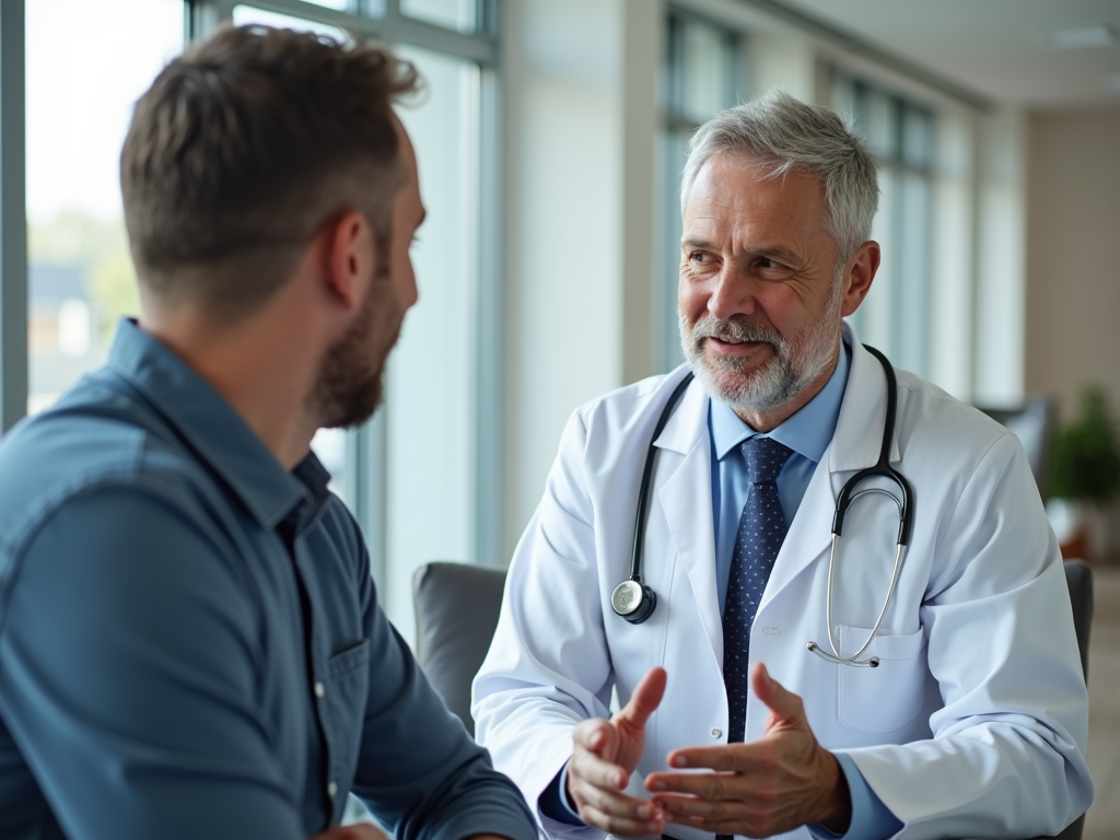 Doctor and patient discussing male infertility