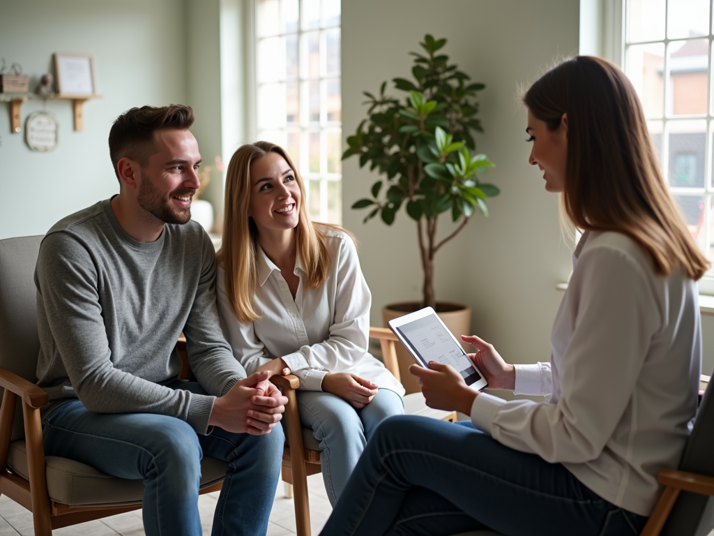 Couple consulting with fertility specialist