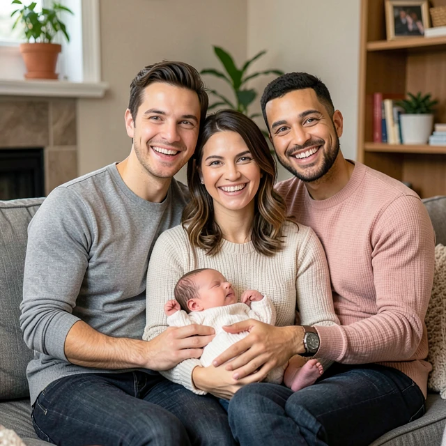 Family celebrating after successful IVF