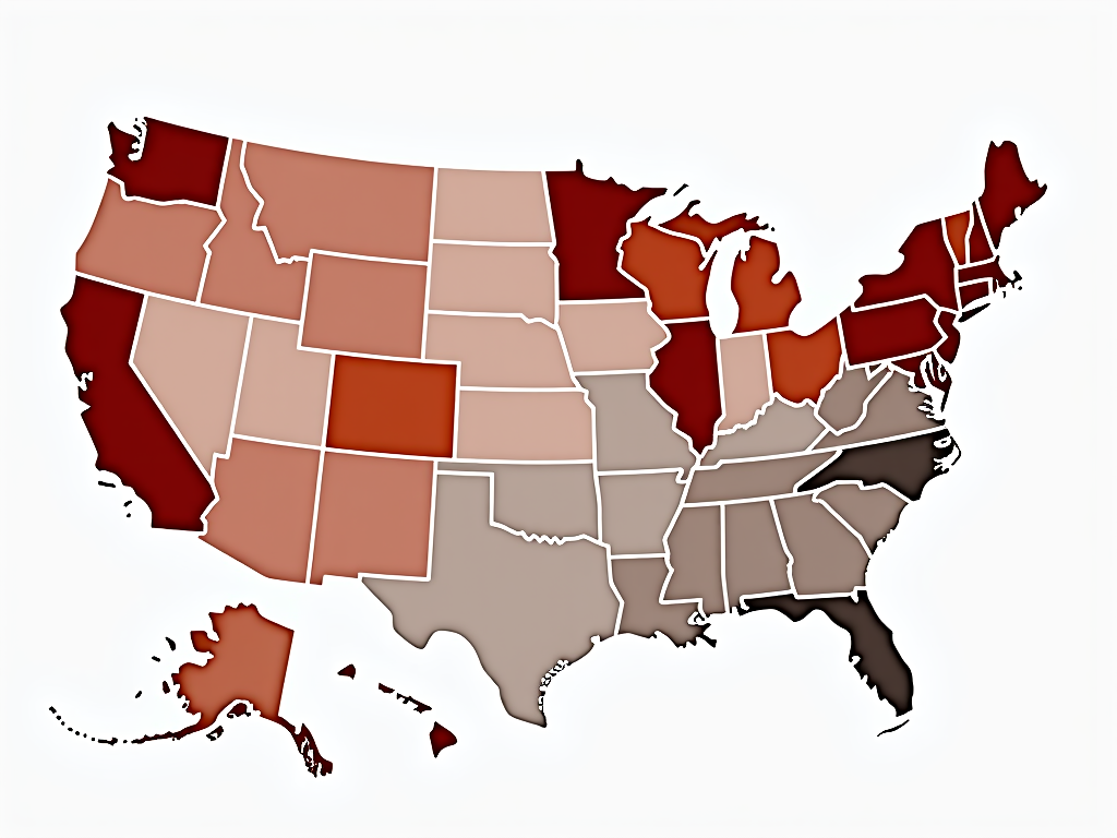 Map showing state fertility insurance mandates
