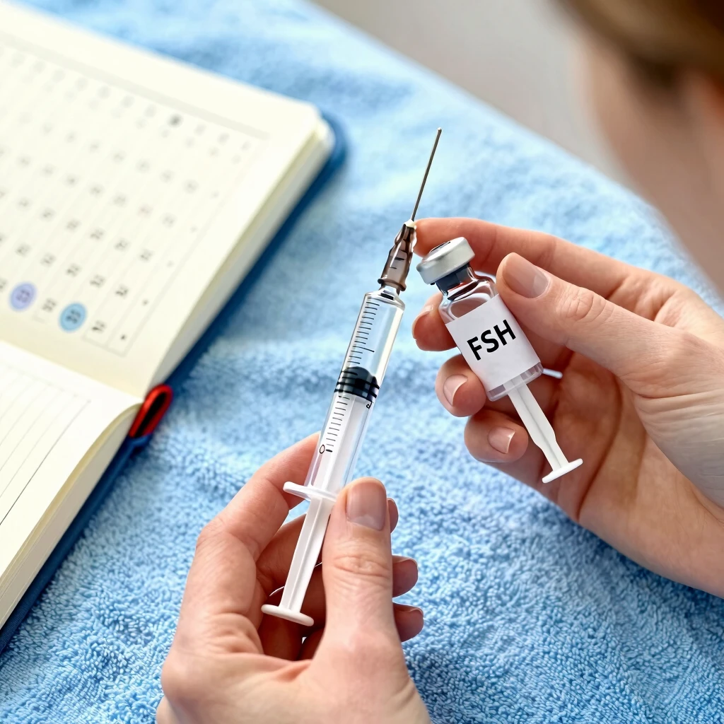 Preparing a daily fertility hormone injection at home