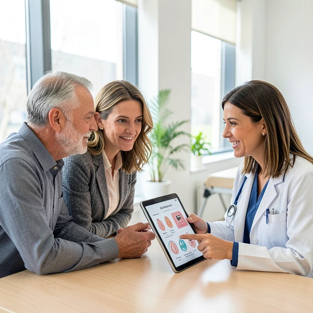 A couple consulting with a fertility doctor about IVF options