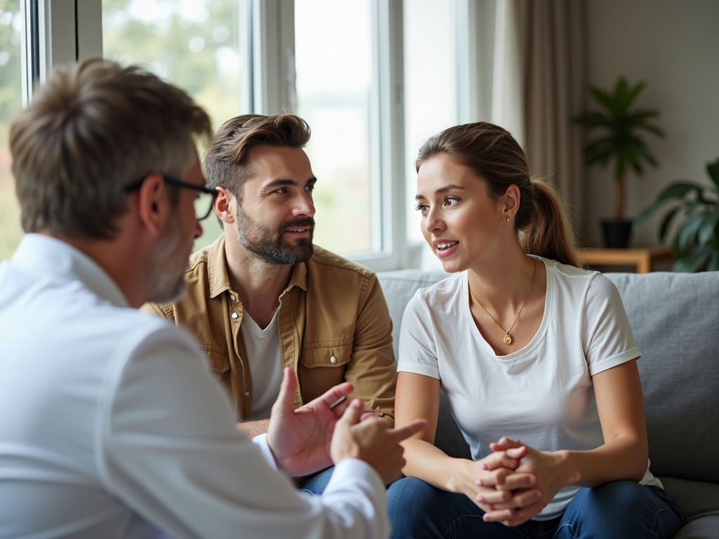 A couple consulting a fertility specialist.