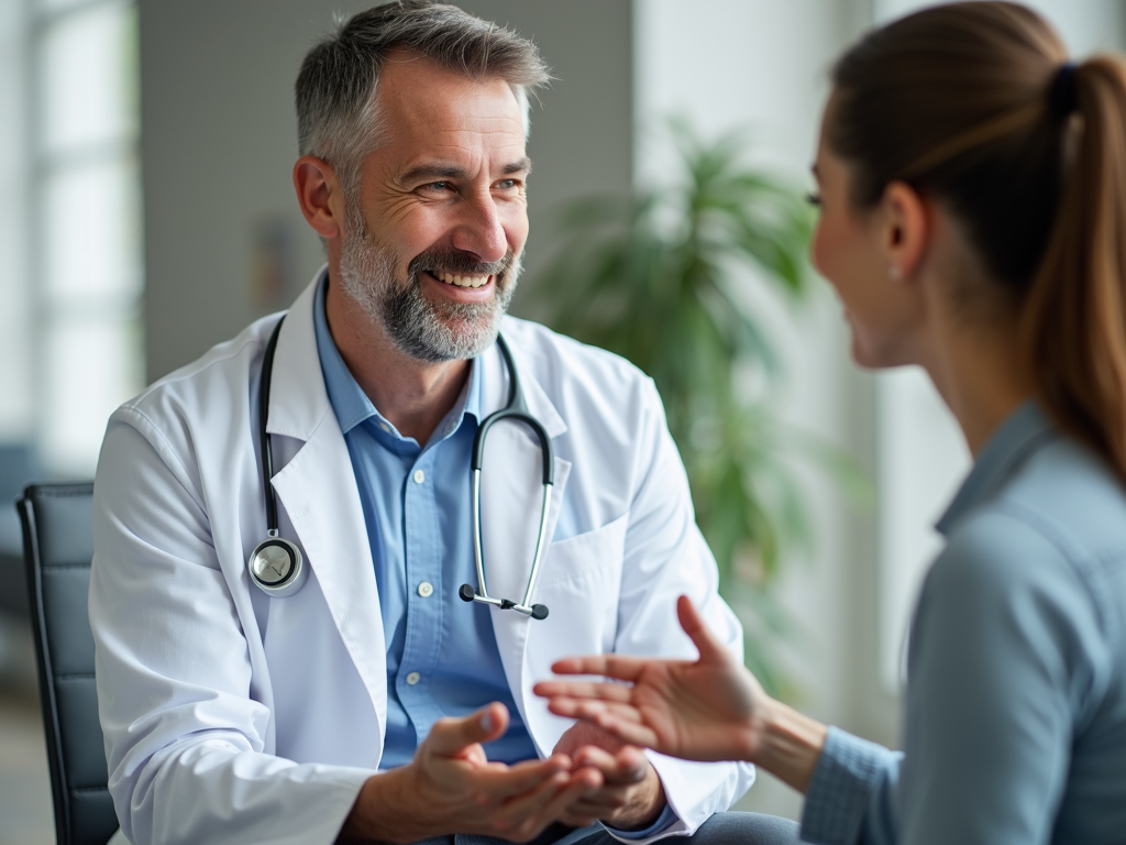 A doctor and patient discussing fertility preservation options.