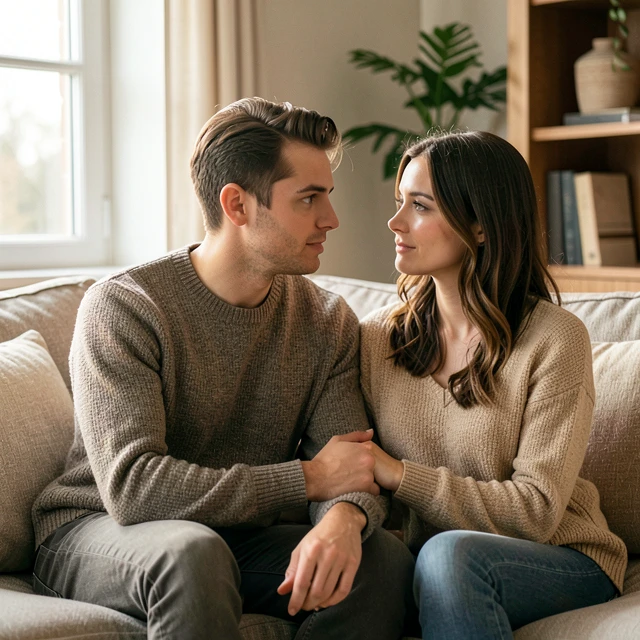 Couple having an empathetic conversation about fertility challenges