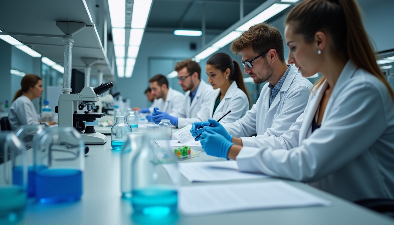 An IVF lab with professionals handling embryos carefully under microscopes, showcasing the precise nature of this fertility treatment method.