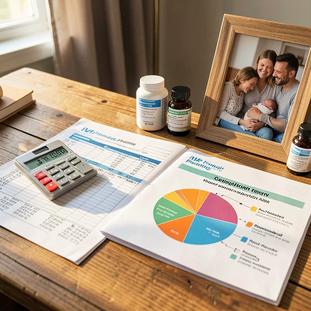 Financial planning documents for budgeting IVF costs