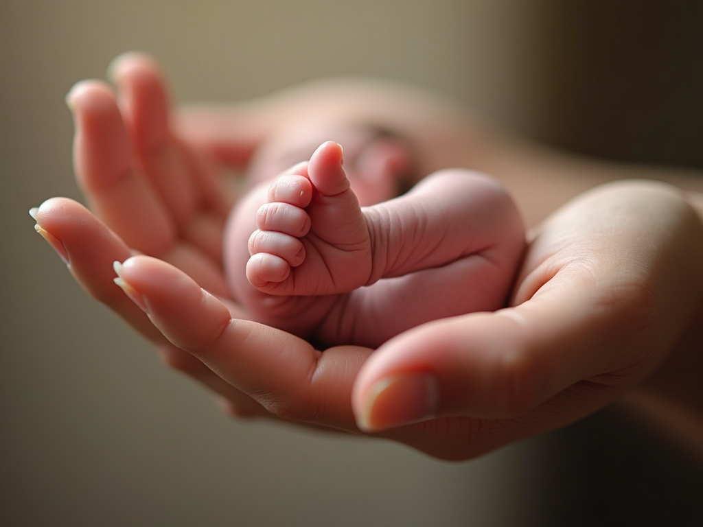 A new life begins, the reward of perseverance through IVF.