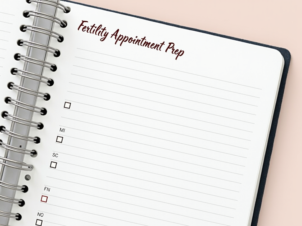 A checklist for preparing for a fertility appointment.
