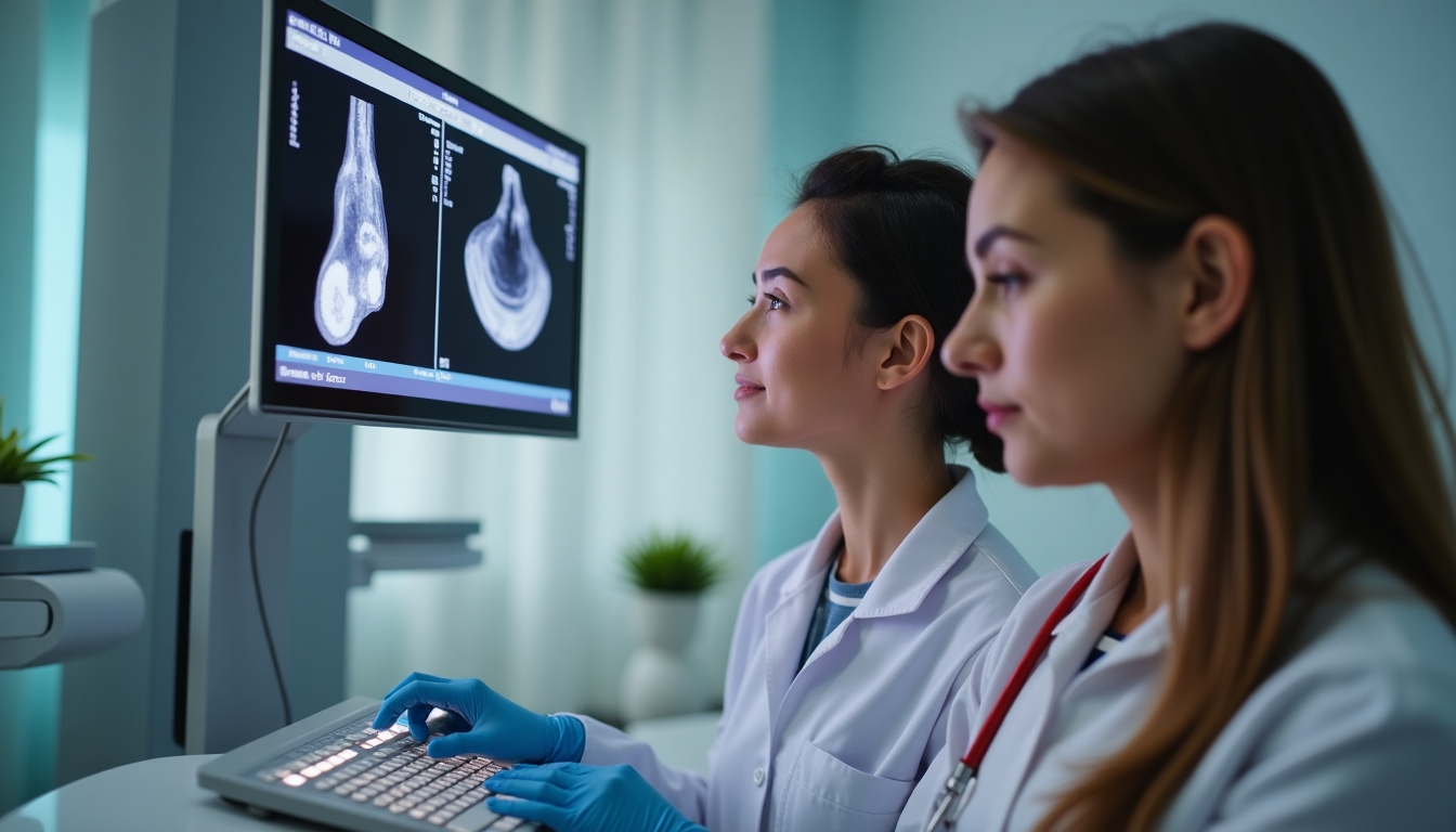 Woman getting fertility ultrasound