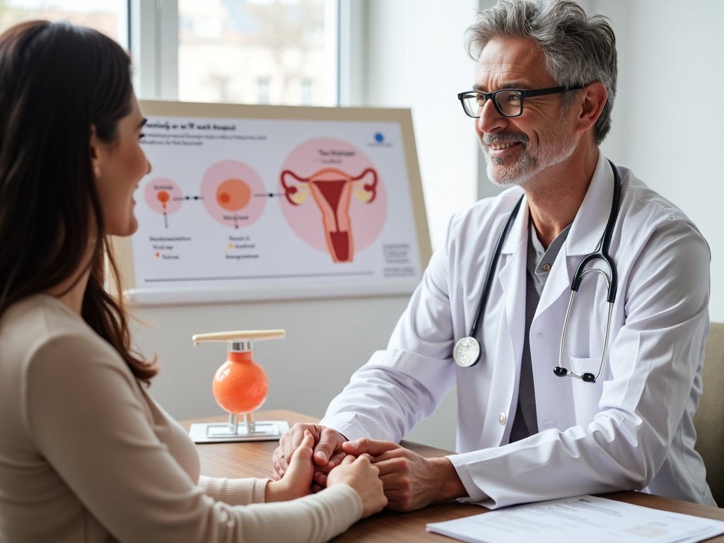 Couple consulting with doctor about IVF