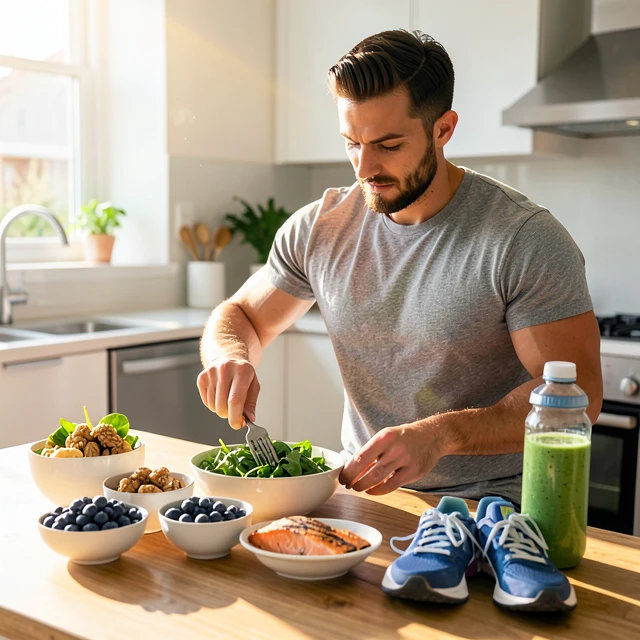 Man preparing nutrient-rich foods to support sperm health and fertility