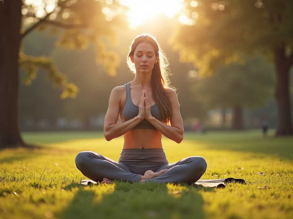 Woman practicing yoga for stress relief
