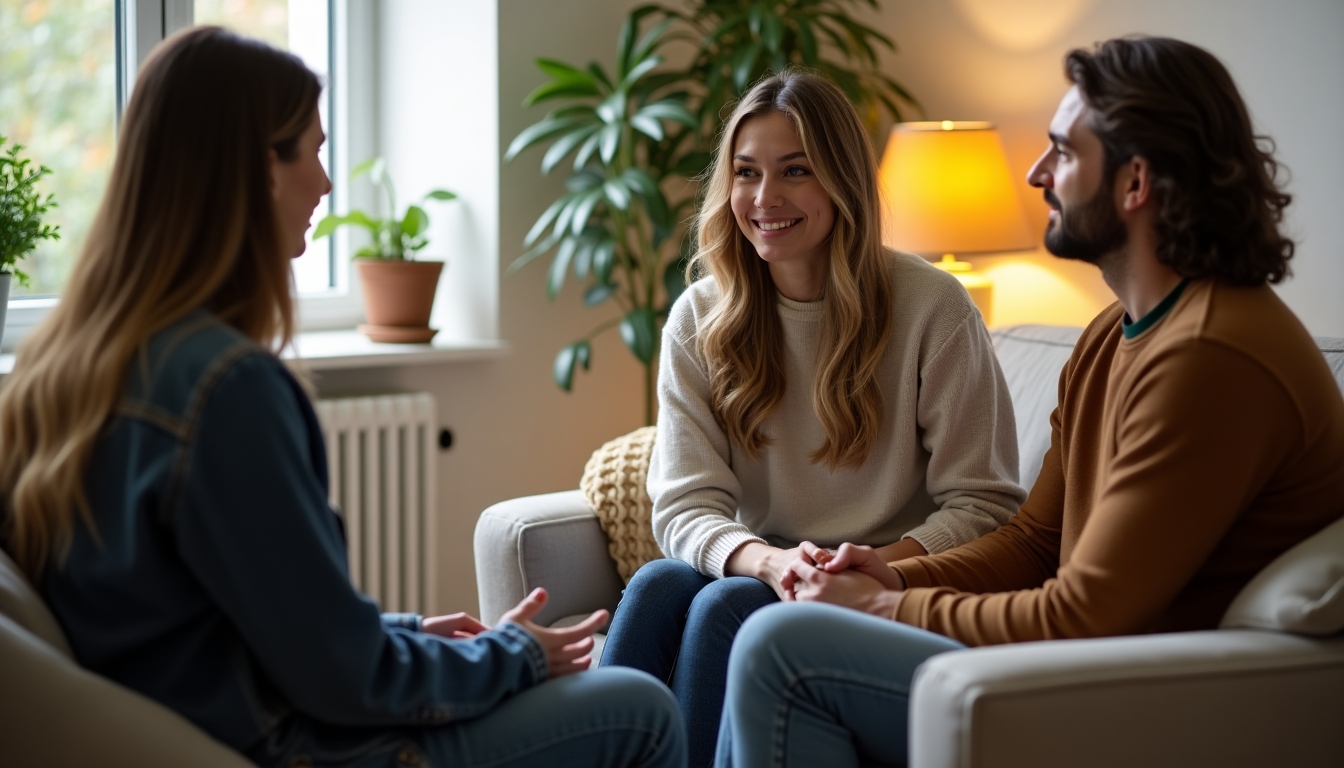 Couple attending a counseling session together.