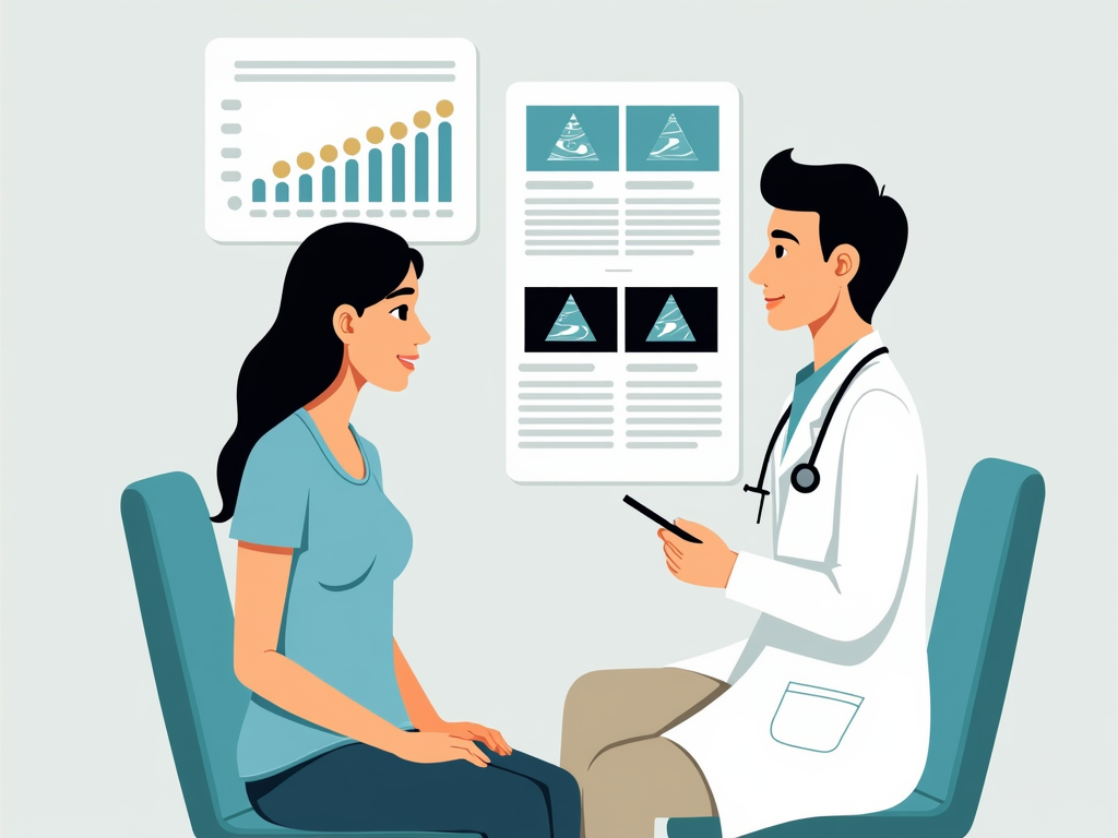 Doctor explaining ovulation tracking to a patient.