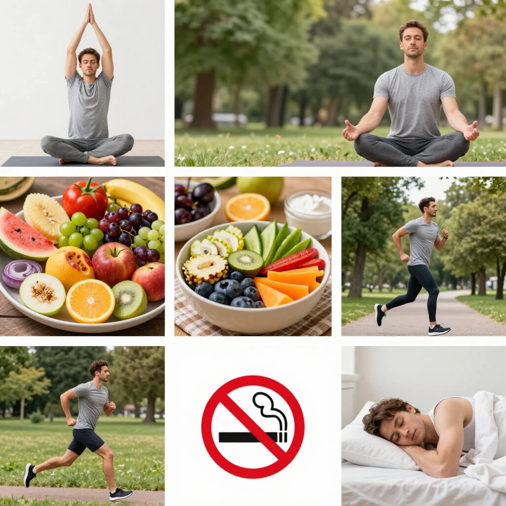 Healthy lifestyle practices to support male fertility including diet, exercise, and stress management