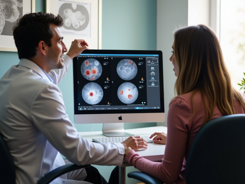 Couple learning about PGT from their doctor