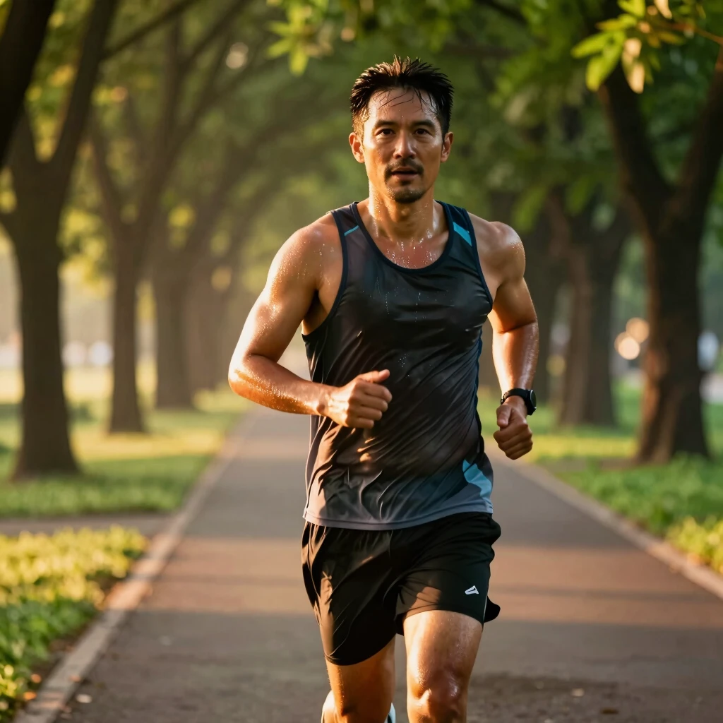 Man engaging in outdoor exercise for better fertility
