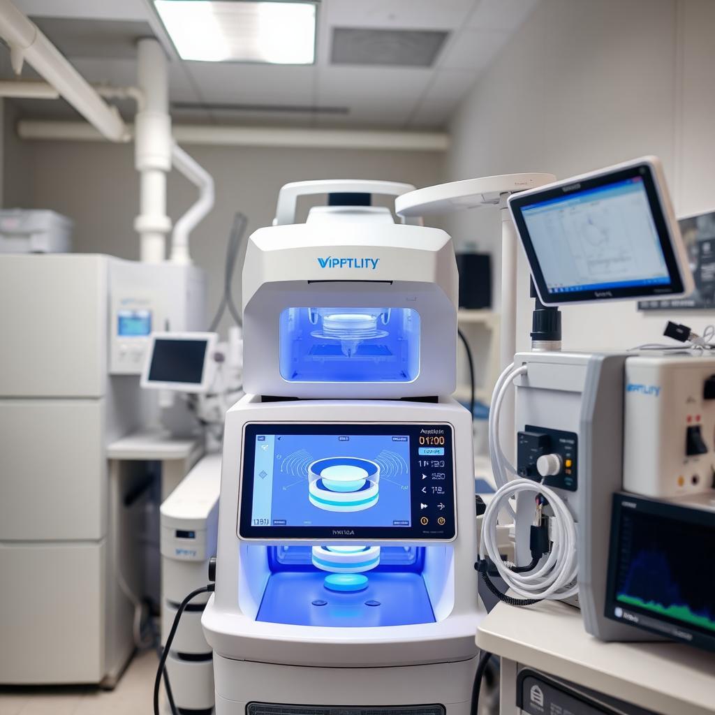 Photo of a state-of-the-art fertility laboratory equipped with advanced medical technology for embryo culture.