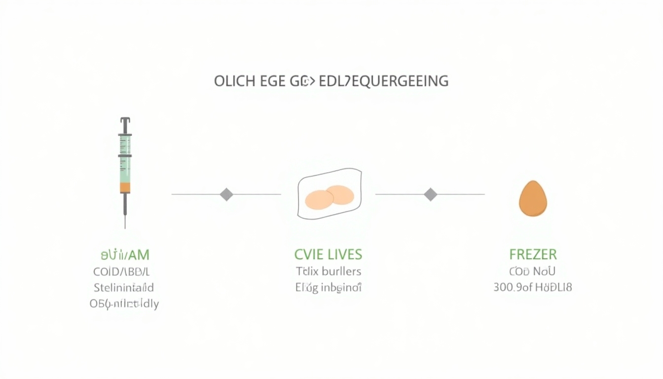 Step-by-step infographic of the egg freezing process.