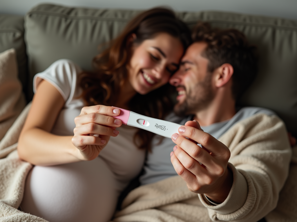 Couple celebrating pregnancy