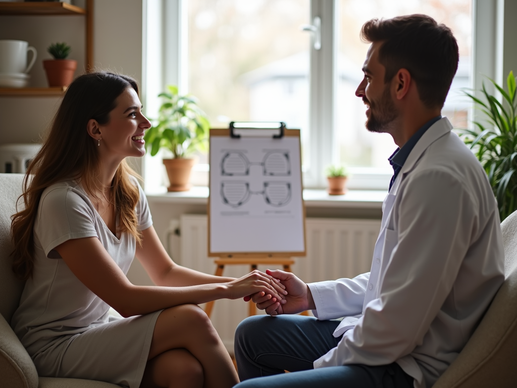 Couple consulting with a fertility specialist