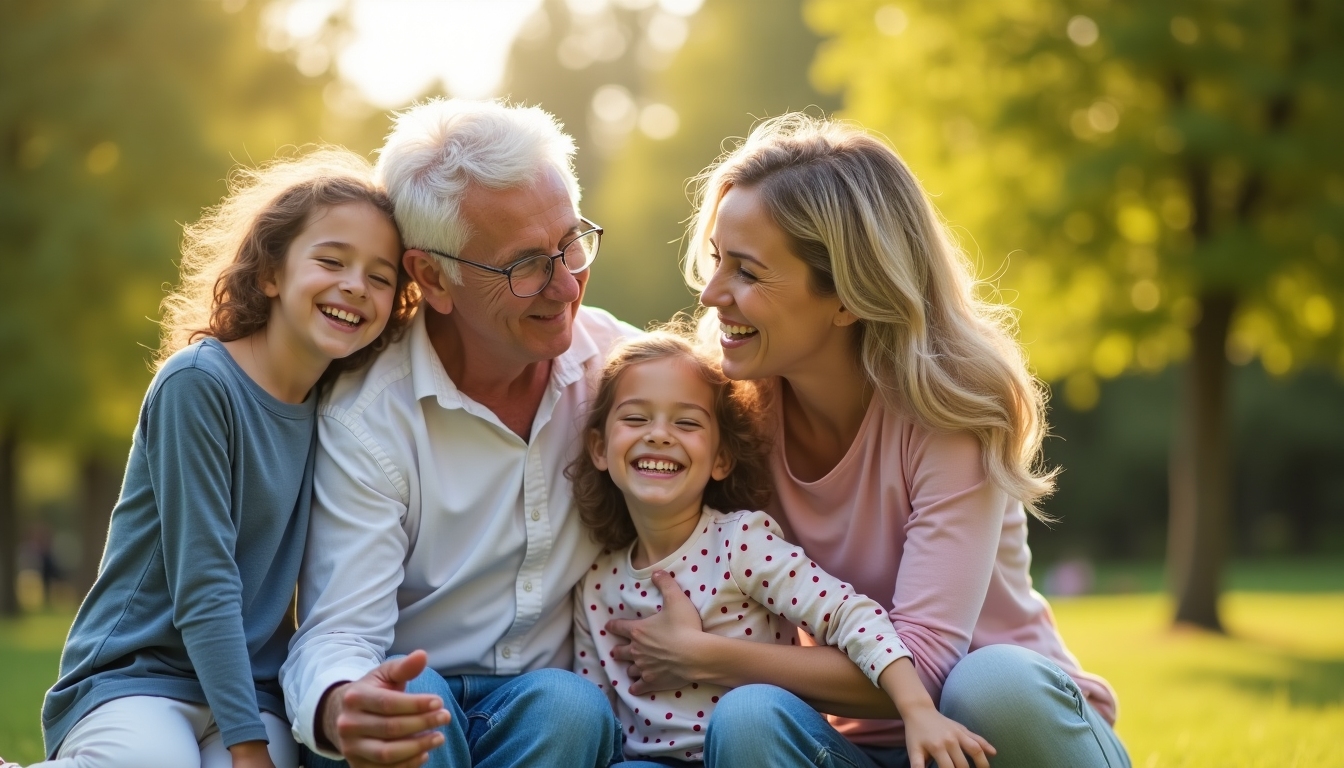 Cancer survivor with family
