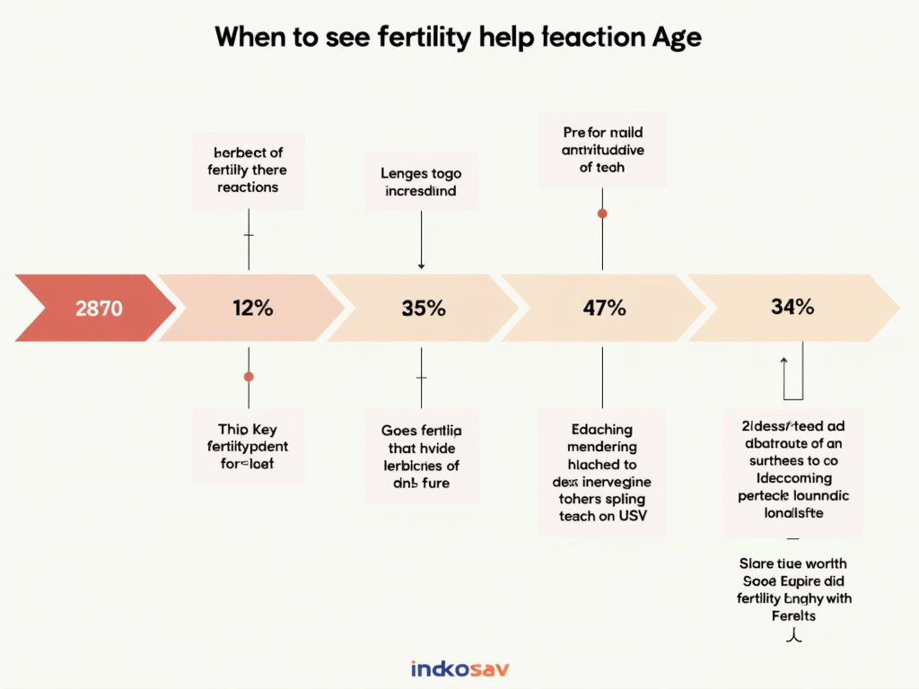 Infographic explaining fertility help timelines for different age groups.